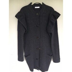See By Chloé Cardigan Women 6 Wool Blend Chunky Sweater Snap Button Cozy Lux